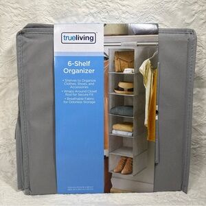 New in Packaging MainStays 6-Shelf Organizer Wraps Closet Rod Hanging Storage